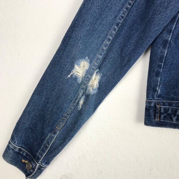 Furst of a Kind Vintage Distressed Trucker Style Denim Jacket - Size Small - Picture 5 of 14